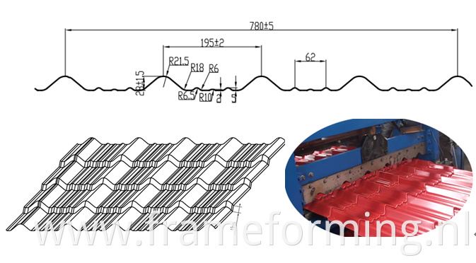 glazed tile steel roofing roll forming machine